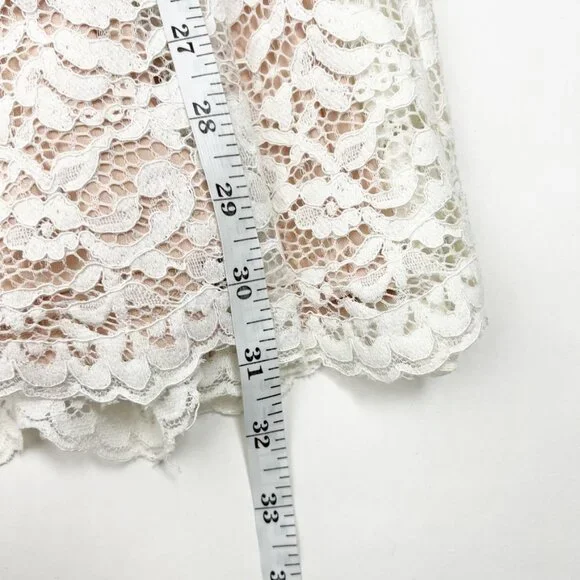 Lulus Wish Me Luxe Lace Skater Dress. White. Size M